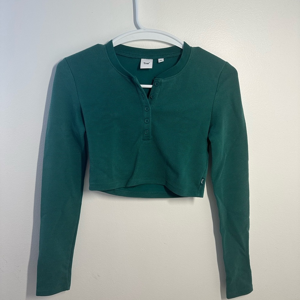TNA Cropped Henley Top- Size XS